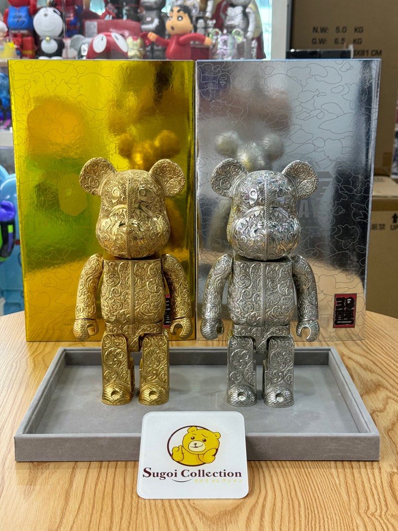 Pre-Order] BE@RBRICK Royal Selangor x Bape Camo Shark 400% Gold ...