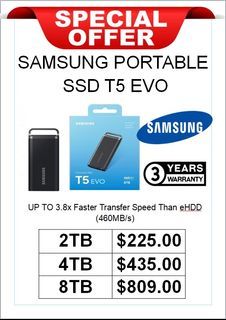 (PRE-ORDER)  Samsung T5 EVO Portable SSD