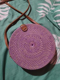 Purple Rattan Bag