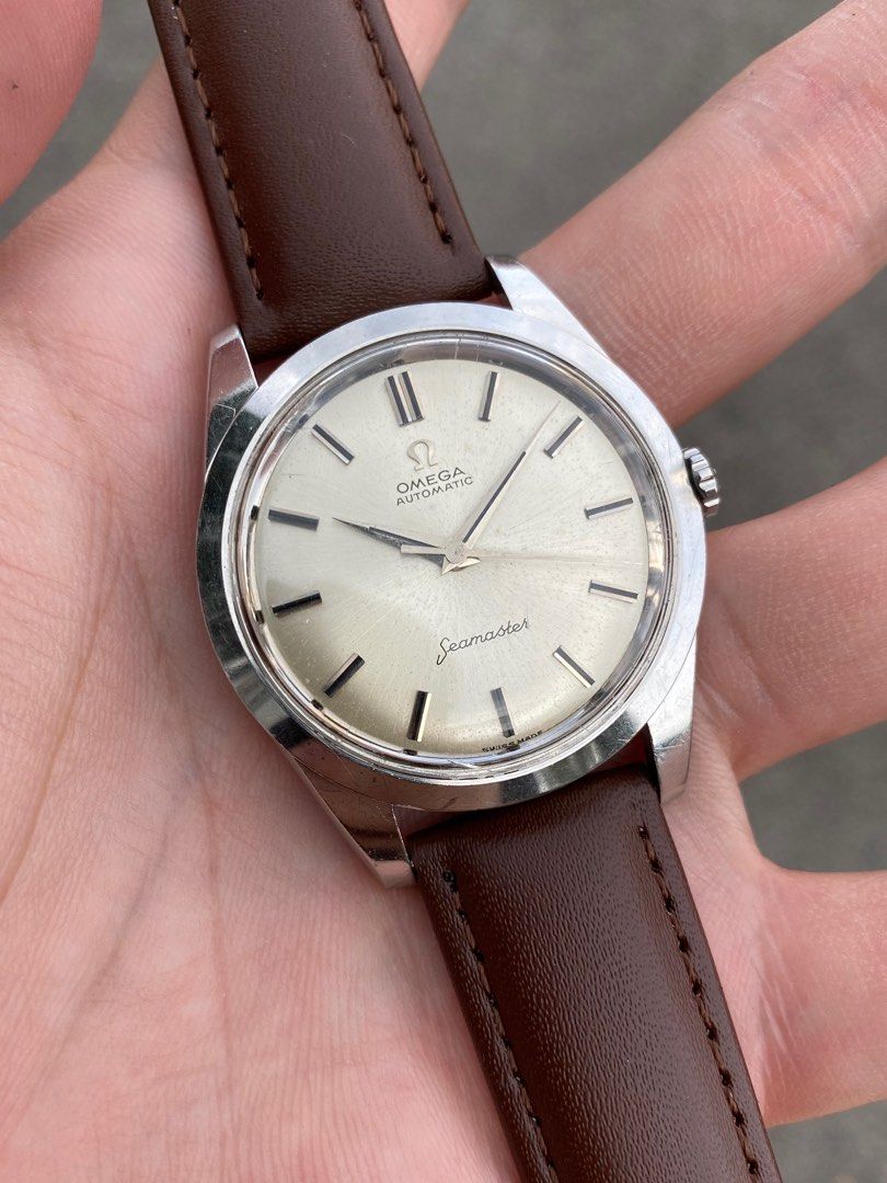 Rare Omega Seamaster Classic Sunburst 35mm Hangar S Hook Ref. 14779 No Date Cal. 552 Automatic Vintage Dress Watch All Original 1961