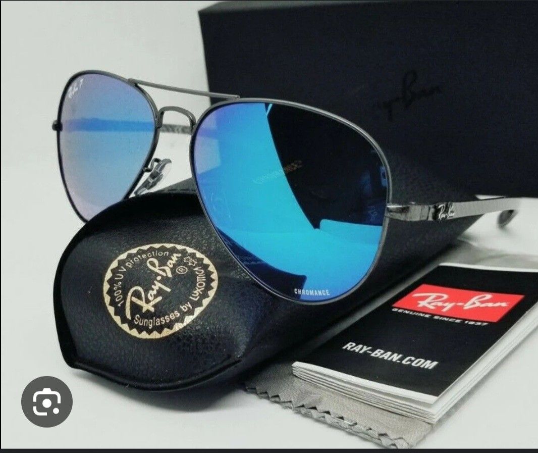 RAY BAN Sunglasses RB8317CH Carbon Fiber Blue POLARIZED Lens