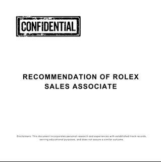 Recommendation of Rolex Sales Associate
