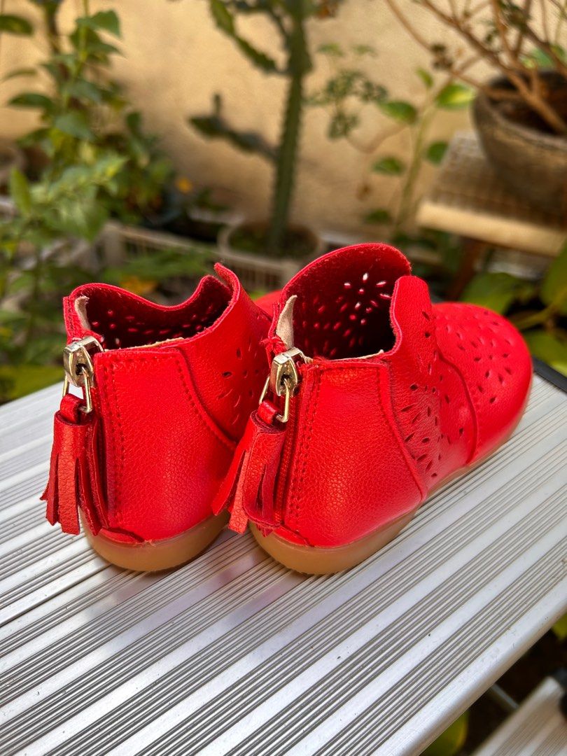 childrens red football boots