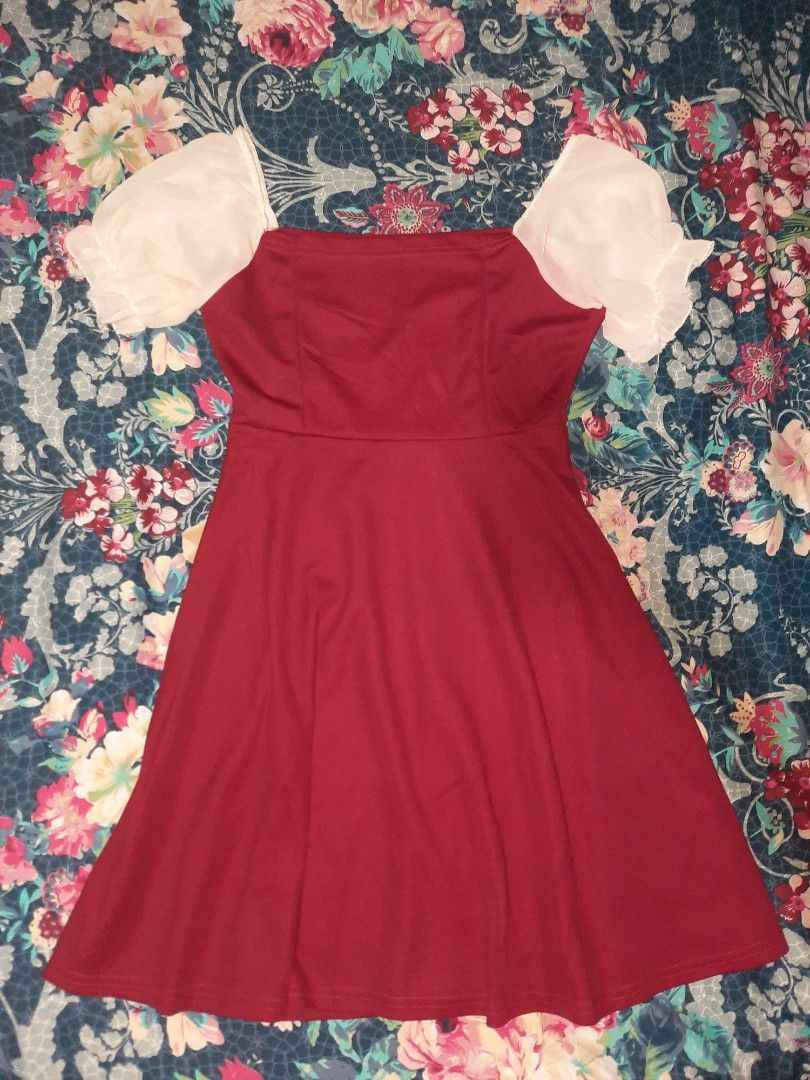 Red Dress with White Mesh Sleeves (Category: Dresses) located in Caloocan City. Submitted by milliebobbie (Listing ID 1268400932, Image 3). Description: .
