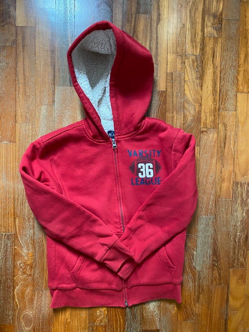 Red hotsell fleece hoodie