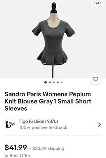 Flash Sale!! Sandro Paris Knit Blouse Gray