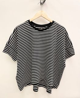 (Size S) Uniqlo 棉質寬版條紋T恤(短袖) 458963