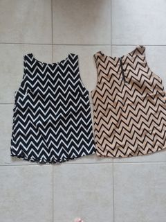 Sleeveless Tops zig zag design