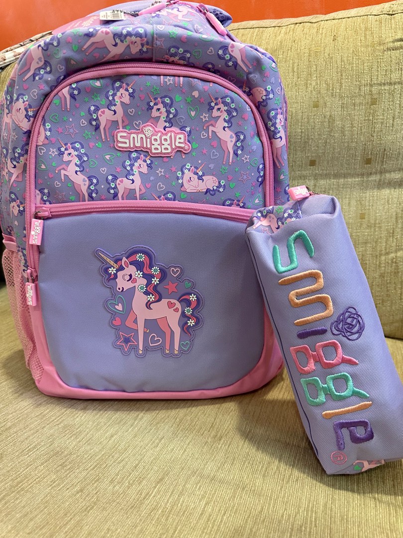 Smiggle Backpack + Pencil Case, Babies & Kids, Going Out, Other Babies