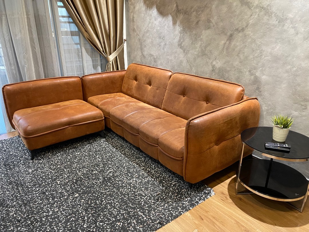 Sofa Nordic (Fabric Look Like Leather), Furniture & Home Living, Furniture, Sofas on Carousell