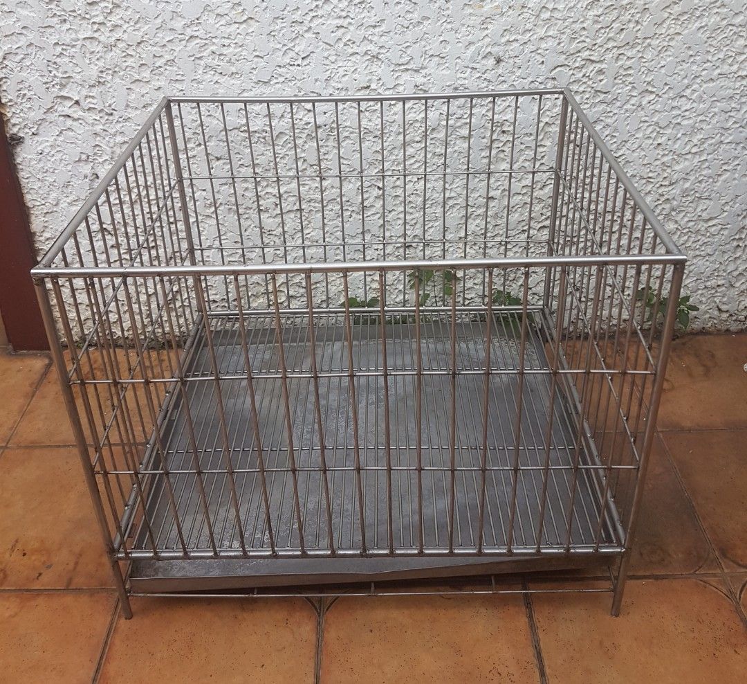 DOG CAGE CUSTOMIZED CRIB TYPE SOLID STAINLESS STEEL SUPER HEAVY Stainless flooring tray Pet Supplies Homes Other Pet Accessories on Carousell