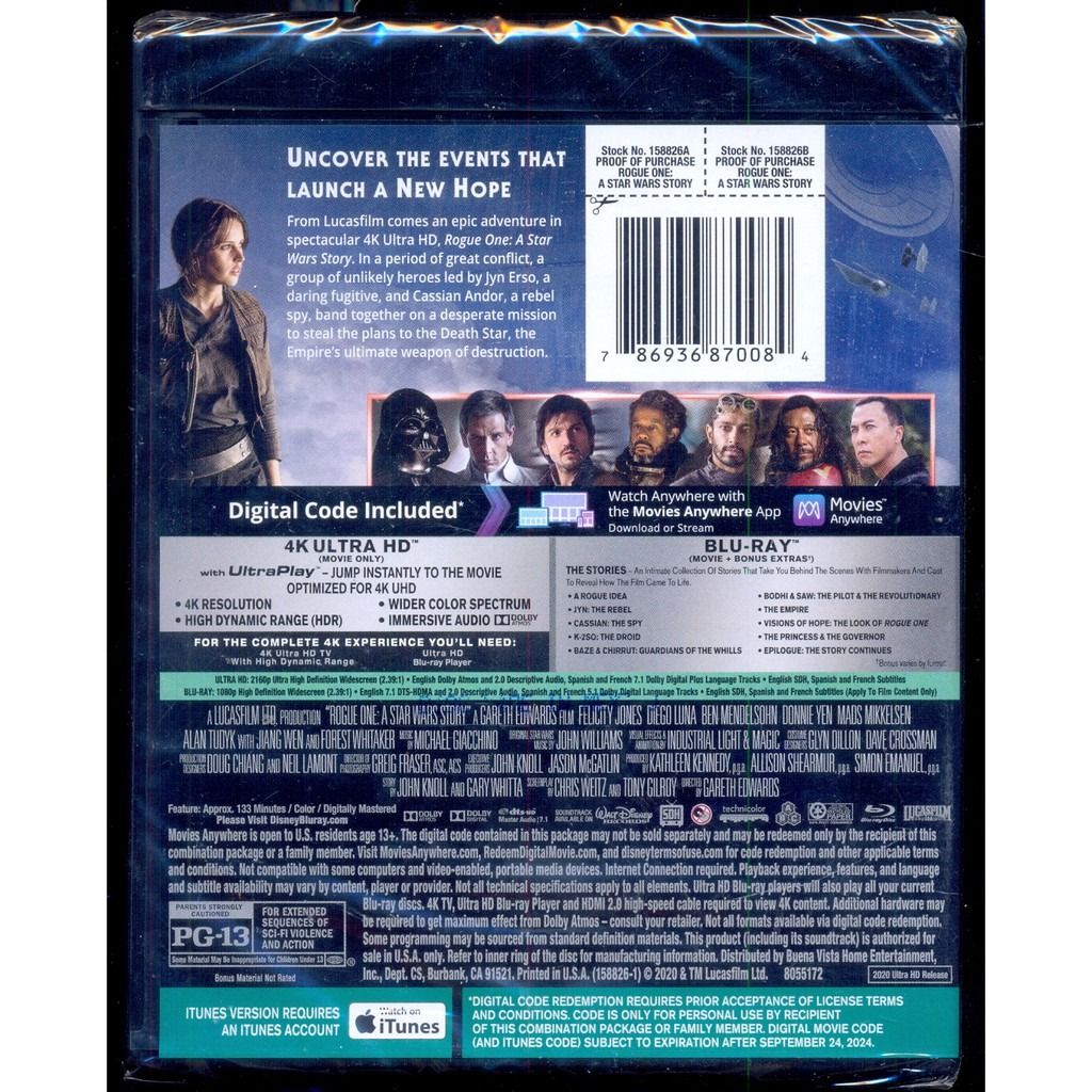 Star Wars - Rogue One 4K [ Blu-Ray ], Hobbies & Toys, Music