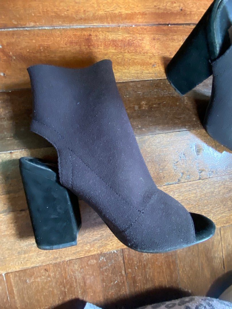 Steve Madden Black Open Boots Women s Fashion Footwear Heels on Carousell