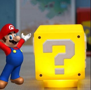 Super Mario LED Lamp Cube with Light and Game Sound | Block Night Light | Kids' Room Decor