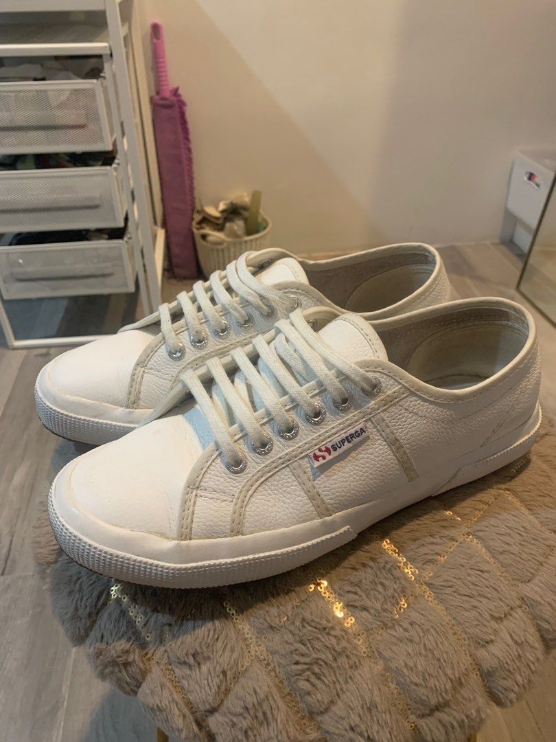 Superga Leather Trainers White Men s Fashion Footwear Sneakers