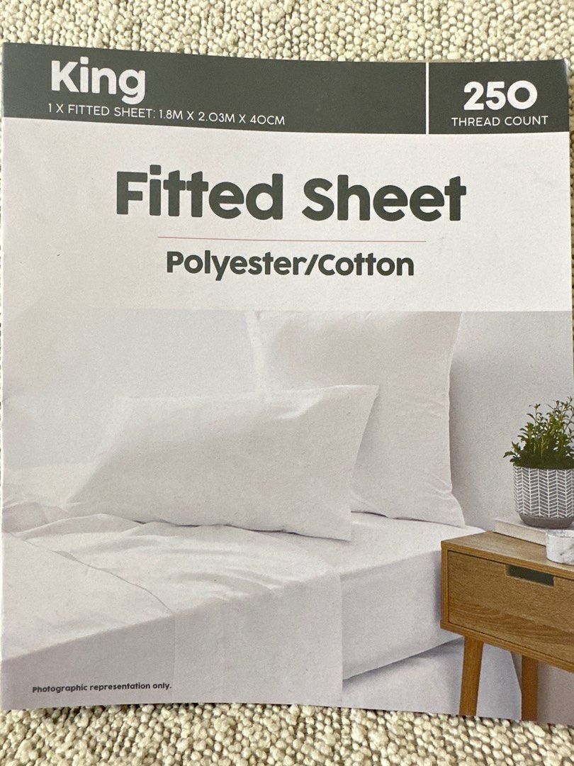 Target Australia King Cotton Polyester Fitted Sheet White