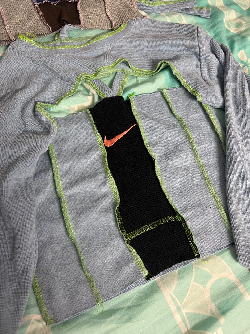 Thailand vintage nike remake long sleeve crop top Carousell