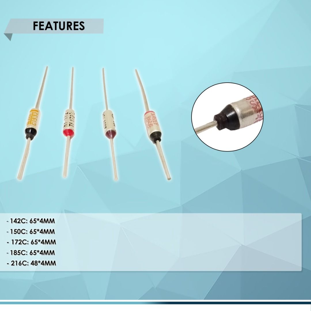THERMAL FUSE METAL 10A 250V AC (1-PC per ORDER), THERMAL CUT OFF, BEST ...