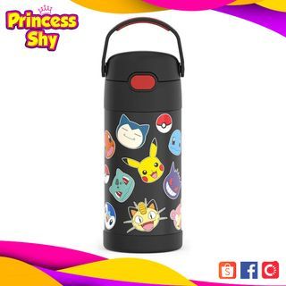 Thermos Funtainer Stainless Steel Vacuum Insulated Bottle with Straw 12 oz - Pokemon