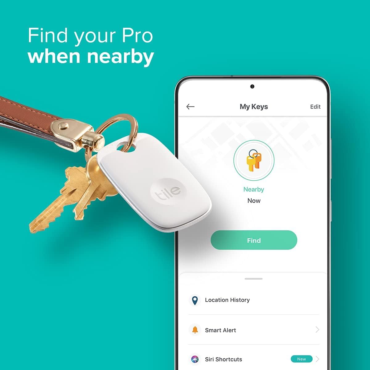 Tile Pro (2022) 4 Pack Powerful Bluetooth Tracker, Key Finder and
