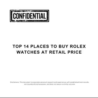 Top 14 Places to Buy Rolex Watches at Retail Price