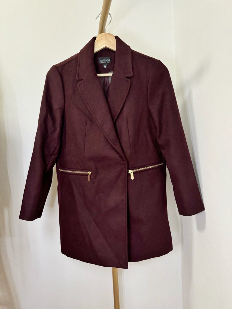 Topshop store burgundy coat