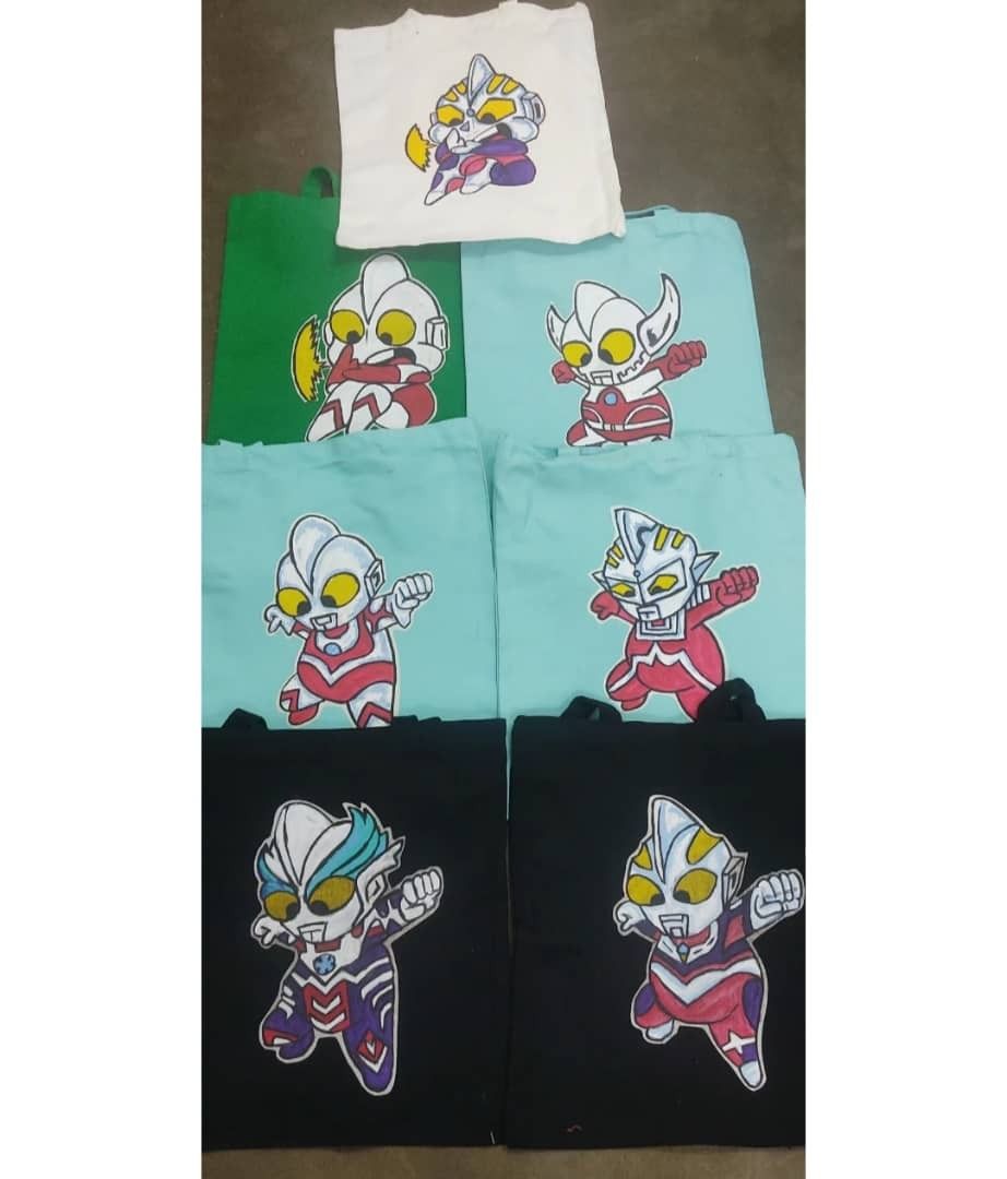 ULTRAMAN Hand Art Drawing Tote Bag, Women's Fashion, Bags & Wallets ...