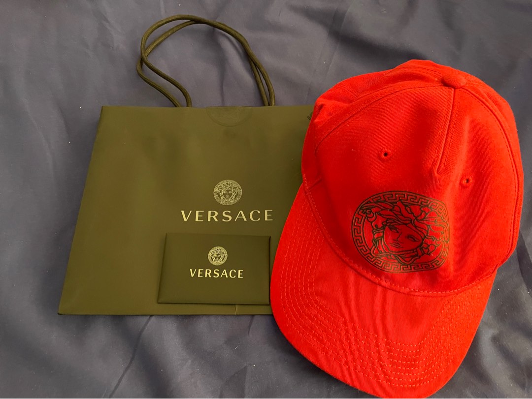 Versace red cheap hat