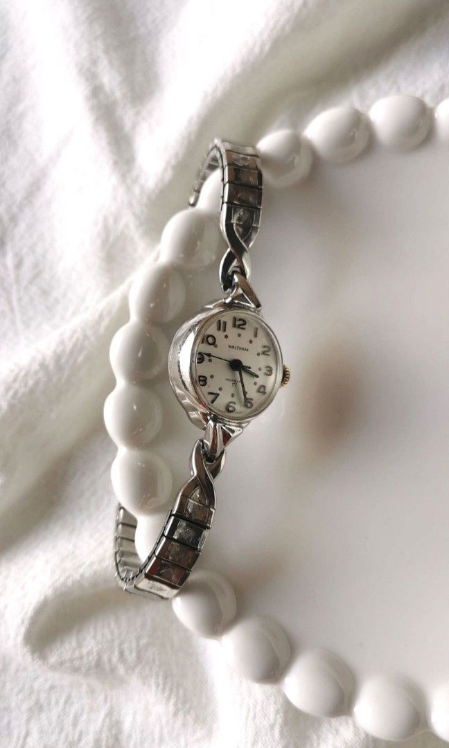 Vintage Waltham Silver Tiny Women Watch