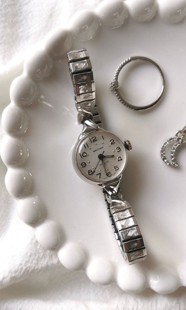 Vintage Waltham Silver Tiny Women Watch