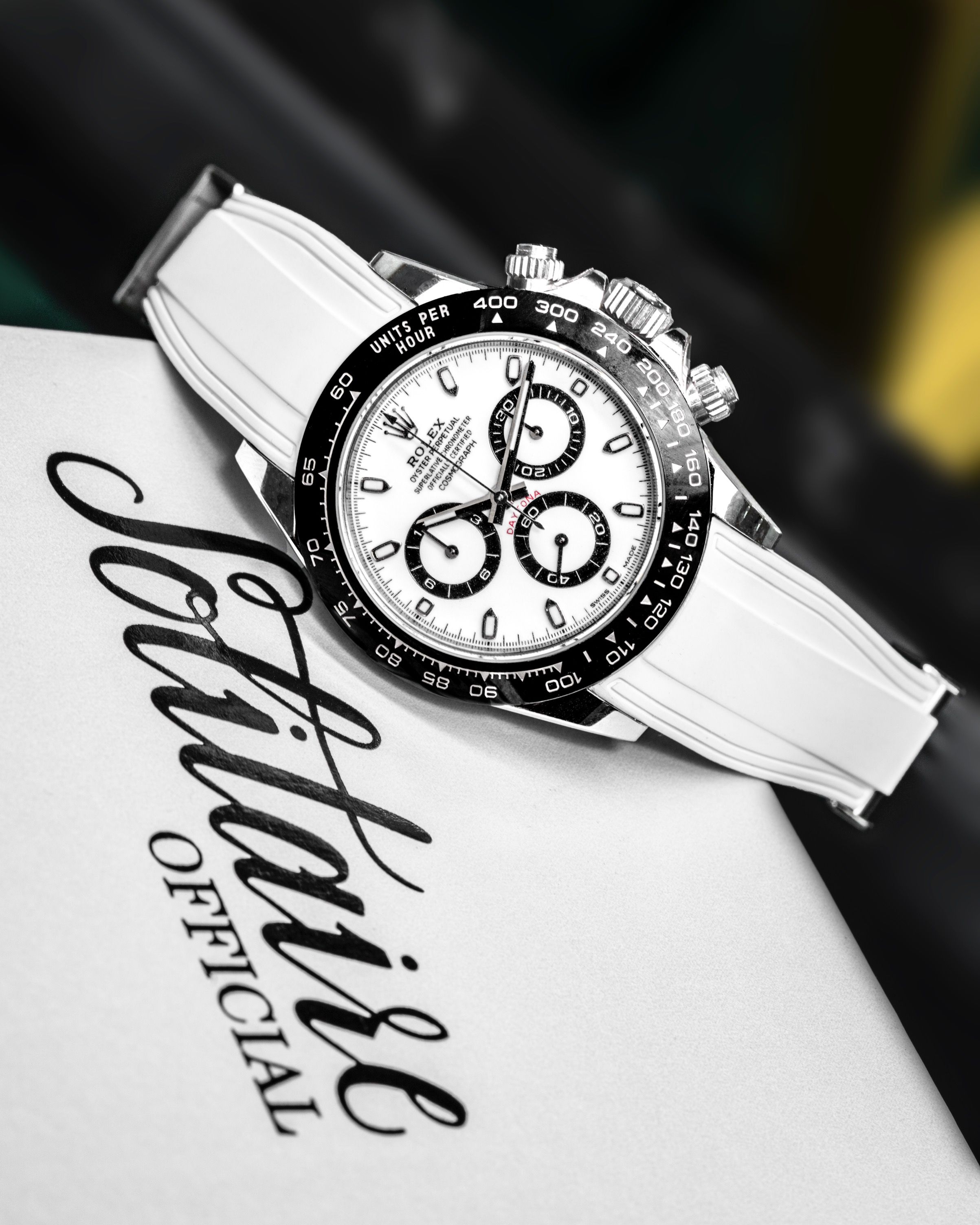 Rolex daytona panda top rubber strap