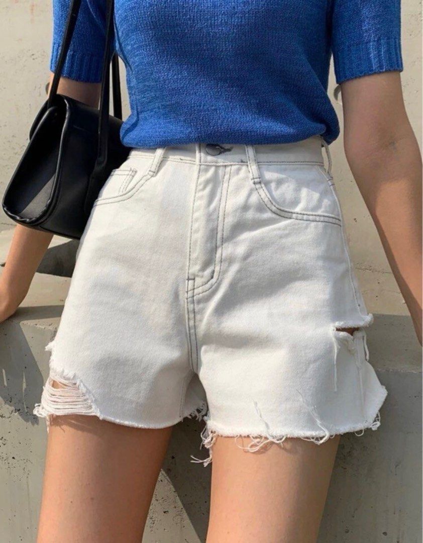Raw hem shorts on sale