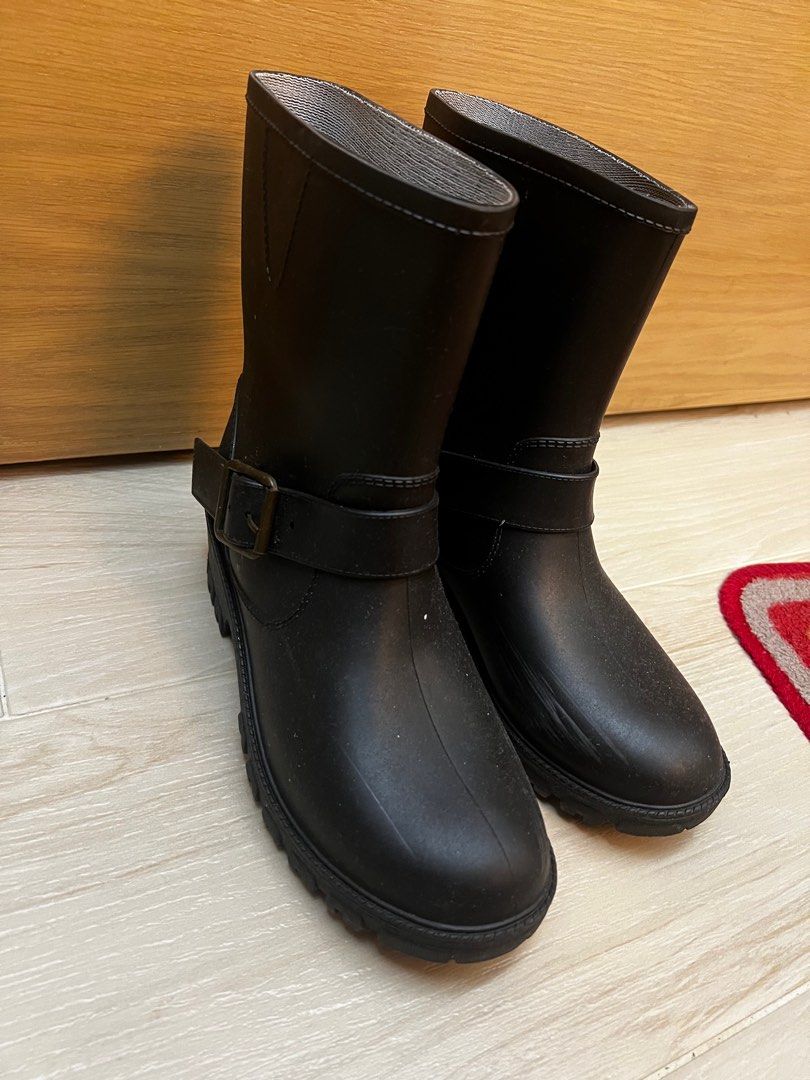 Womens black rain booties cheap