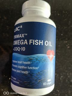 Wts LAC Trimax Omega fish oil plus coq-10. Best price in town!! 3 bottles for 90