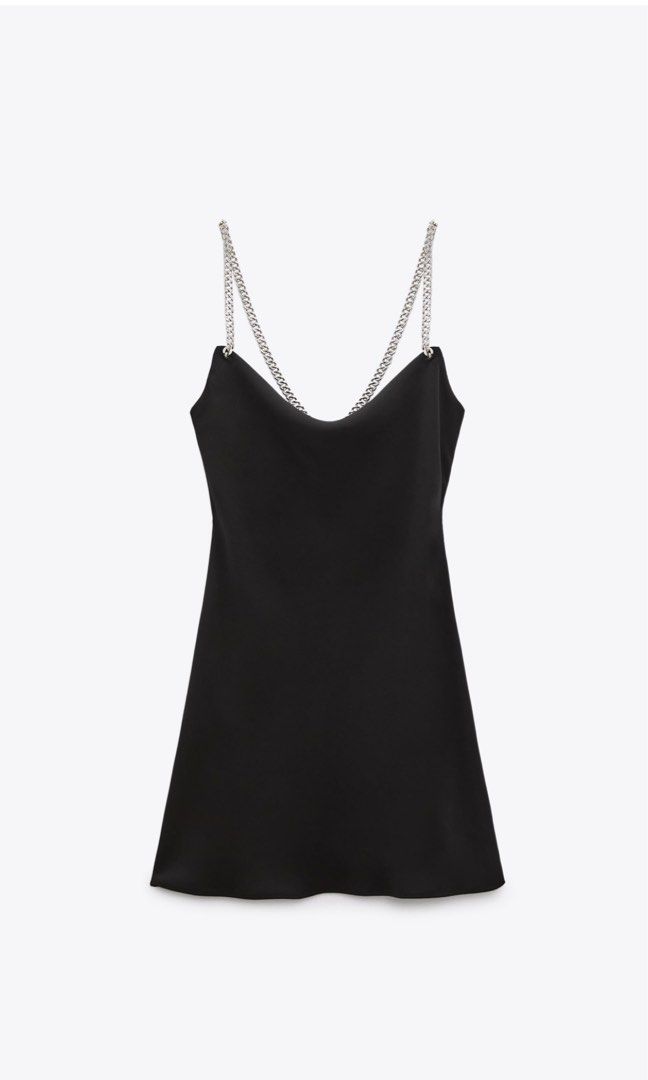 Zara Black Dress with rhinestones, Women's Fashion, Dresses & Sets, Dresses  on Carousell