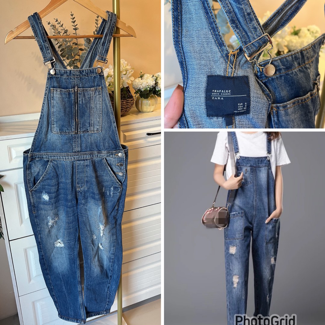 Zara Denim Jumper, Women's Fashion, Dresses & Sets, Jumpsuits on Carousell