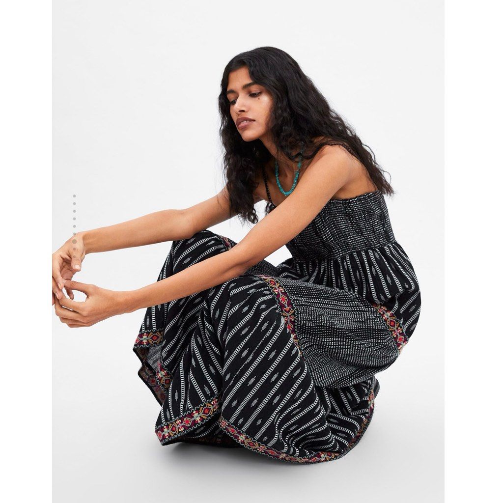 Printed strappy shop dress zara