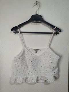ZARA WHITE GERMAN EMBROIDERY TANK TOP