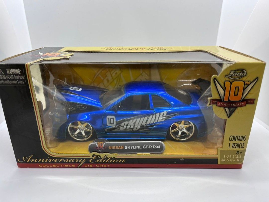 1 24 Nissan Skyline GT R R34 10th Anniversary Edition by Jada Toys