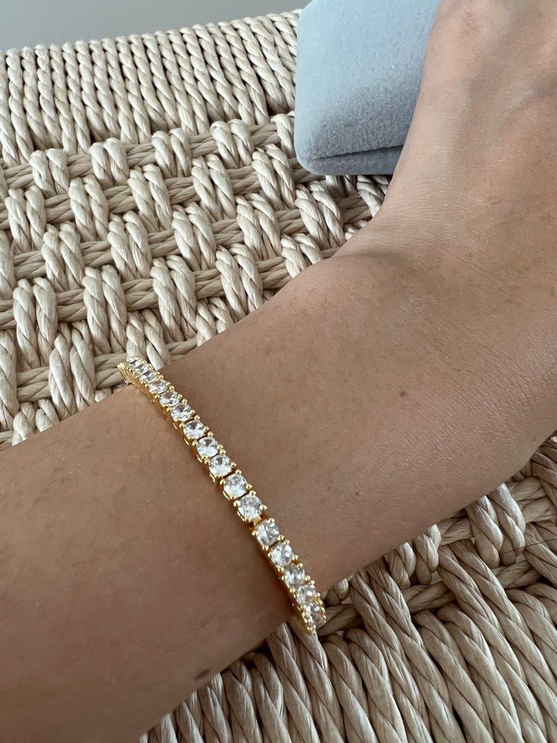 Gold and cheap silver tennis bracelet