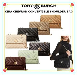 Tory Burch 90446 KIRA CHEVRON CONVERTIBLE SHOULDER Bag Red