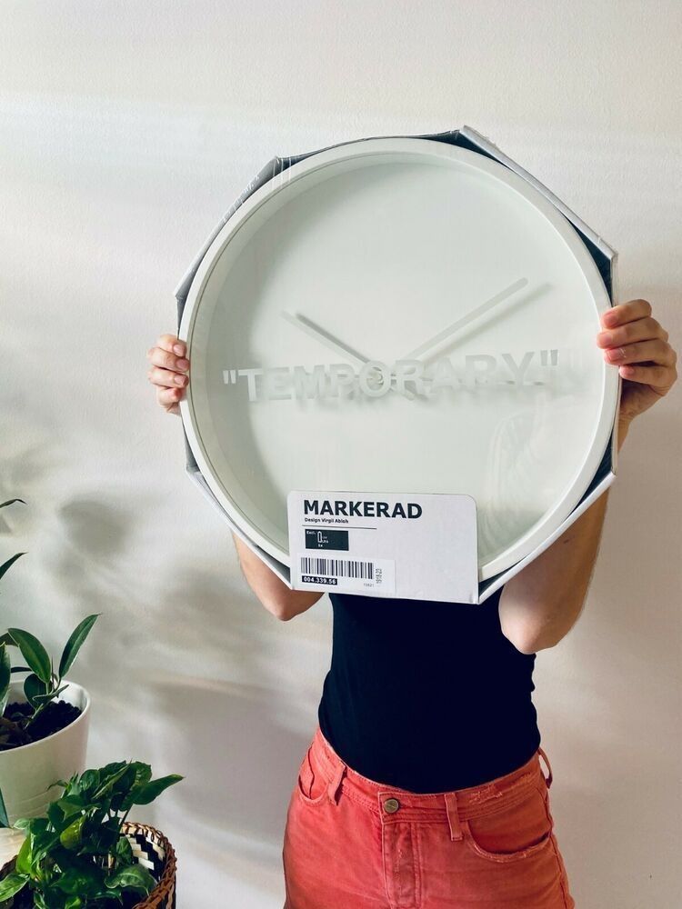 IKEA x VIRGIL ABLOH/OFF-WHITE MAKERAD “TEMPORARY” CLOCK, Home & Furniture  on Carousell