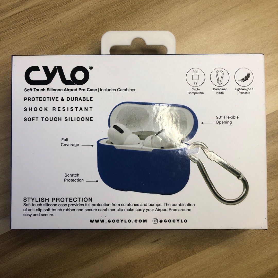 Airpods Pro Case (Category: Portable Audio Accessories) located in Caloocan City. Submitted by beholdtheone (Listing ID 1263581226, Image 2). Description: Cylo Airpods Pro Case - For Airpods Pro (2nd Generation) - Soft touch silicone design - Includes carabiner - Box is a bit sticky from plastic seals when opened - Originally bought for 10 USD Inclusion: 1x airpods pro case in box RFS: Bought the wrong case for Airpods 2nd Gen Dealing: - Gcash/ba
