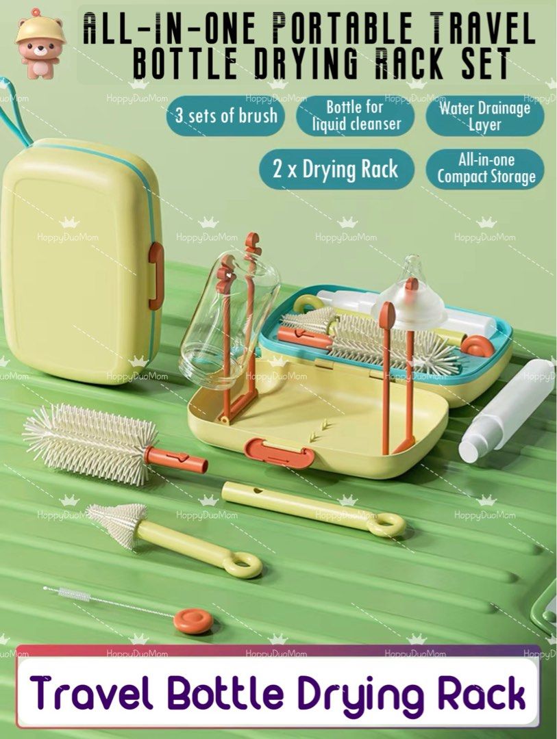 Travel bottle best sale drying rack