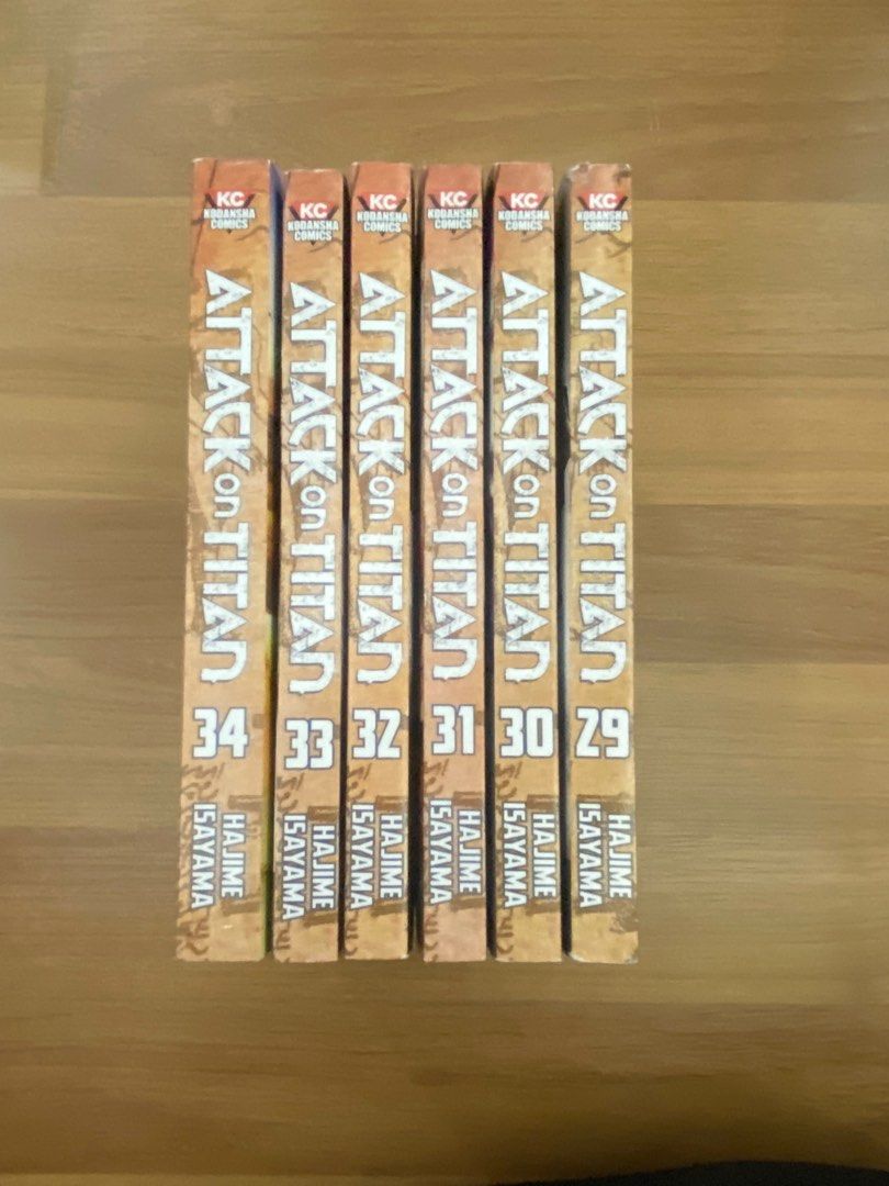 Attack On Titan Manga, Volumes. 29-34, Hobbies & Toys, Books