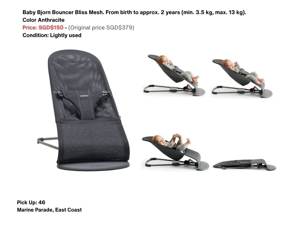 Baby bjorn bouncer positions sales