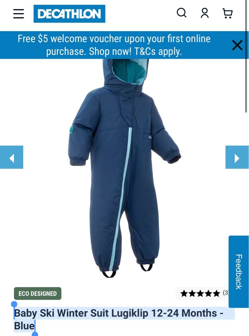 Baby Ski Winter Suit Lugiklip 18 Months Blue