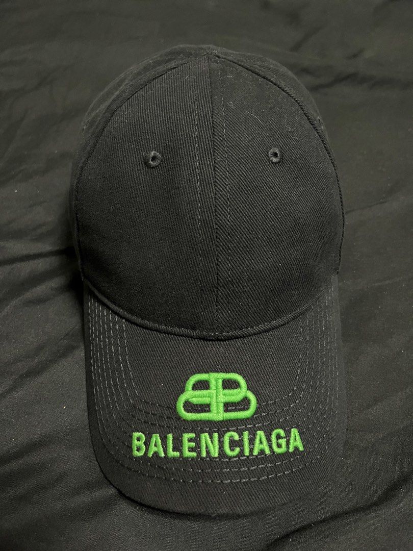 Balenciaga 黑綠刺繡老帽, 他的時尚, 手錶及配件, 棒球帽、帽在旋轉拍賣