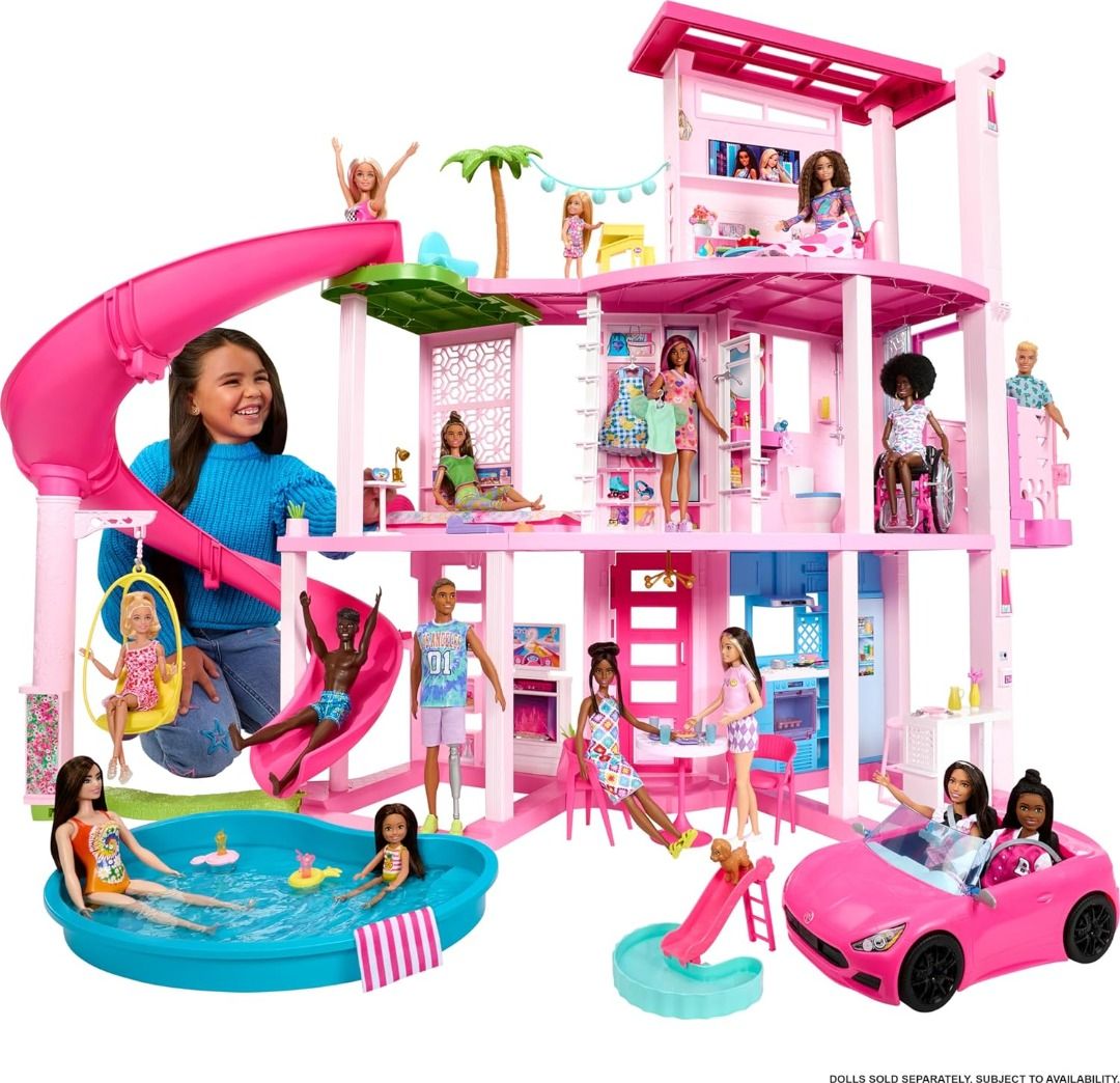 Barbie Dreamhouse 2023 Pool Party Doll House with 75 Pieces and