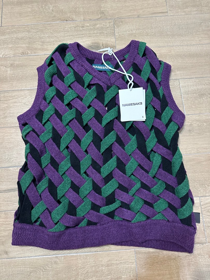 BASKET WEAVE VEST LAVENDER GARDEN NAMESAKE, 他的時尚, 上衣與西裝 